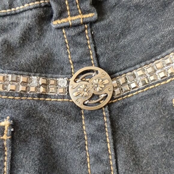 HYDRAULIC Jeans - Women's Bootcut Jeans with Bling, Dark Wash, Size 18 - Picture 6 of 11